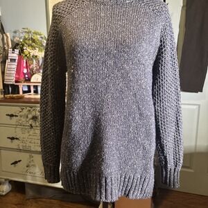 Prana Wool And Silk Blend Mock Neck Blue/gray Sweater Tunic Sz XS. Soft.